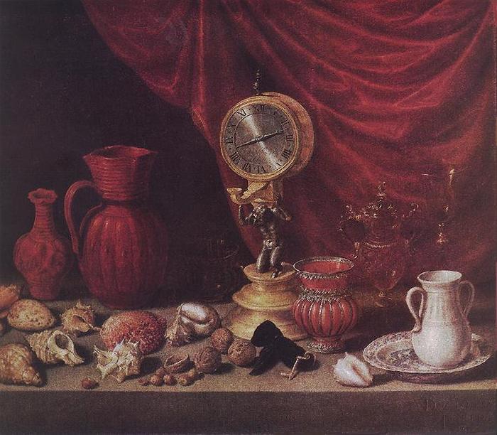 PEREDA, Antonio de Stiil-life with a Pendulum sg France oil painting art